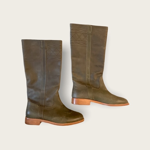 Joie Shoes - Joie tall olive green/brown luxe leather  riding boots size 38 - US size 7.5